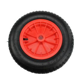 14" Wheelbarrow Red Wheel Tyre and Inner Tube for Garden Trolley / Barrow / Go Cart / Trailer Truck