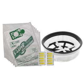 Vacuum Cleaner Microfibre Bags & Filter Kit - Plus 10 Air Fresheners - Comaptible With Numatic Henry, Hetty, James, David, Harry, Basil Models