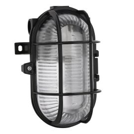 Jegs Oval Bulkhead Lamp - Black - 60W