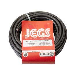 Jegs 10m 1.0mm 3183Y 3 Core Black Flex