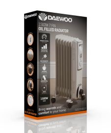 Daewoo 1500W 7 Fin Oil Filled Radiator