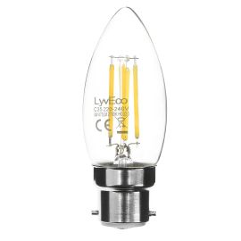 **4604**|LYVECO 4W BC LED FILAMENT CANDLE WARM WHITE