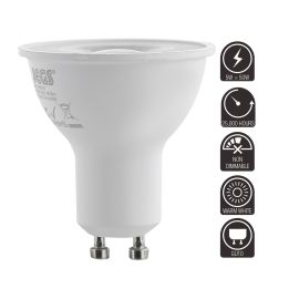 PLASTIC LED 5W GU10 240V 60 DEG 400LM 2700K