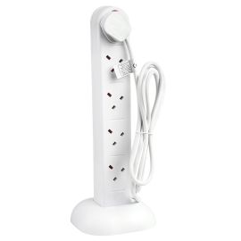 Jegs 10 Gang 13A 2M Surge Protected Extension Tower