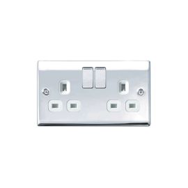 Nexus 2 Gang Switched Socket Polished Chrome