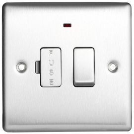 Nexus 13A Switched Fused Spur Neon Brushed Stainless Steel