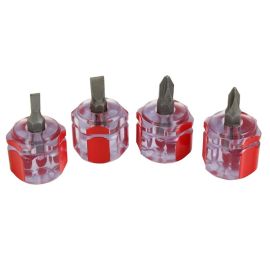 Dekton 4Pc Mini Stubby Screwdriver Set