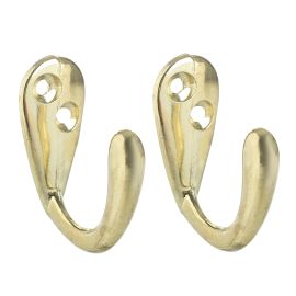 Jegs Robe Hook - Electro Brass (Pack of 2)