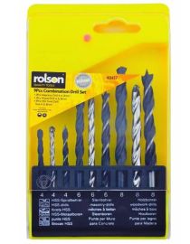 Rolson 9Pc Combination Drill Bit